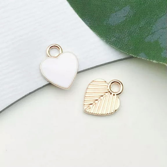 U8MO 10pcs White Charms Enamel Pendant For Jewelry Making Handmade Necklace Bracelet-10pcs heart 10x12mm