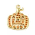 thumbnail image 1 of U8MO 10x Brass 18K Gold Plated Orange Cubic Zirconia Pendants Pumpkin Charms 18x14mm, 1 of 3