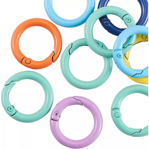 U8MO 10x Spring Ring Snap Clasps Carabiner Clip Buckle Spring Ring for Jewelry Making
