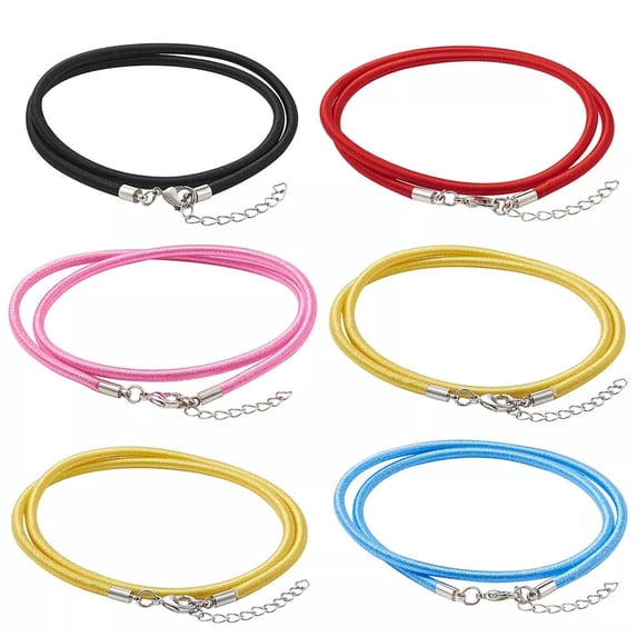 U8MO 10xSilk Cord Neckalces Cord Chain Making With Brass Lobster Clasps Craft 17"~18"