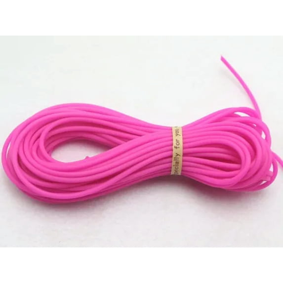U8MO 11 Yards 2mm Soft Hollow Rubber Tubing Jewelry Cord Cover Memory Wire Craft DIY-Hot Pink