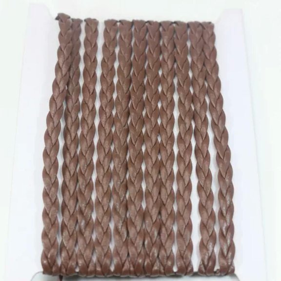 U8MO 11 Yards Flat Braided Bolo Faux Leather String Jewelry Cord Rope Trimming 5X1mm-Coffee
