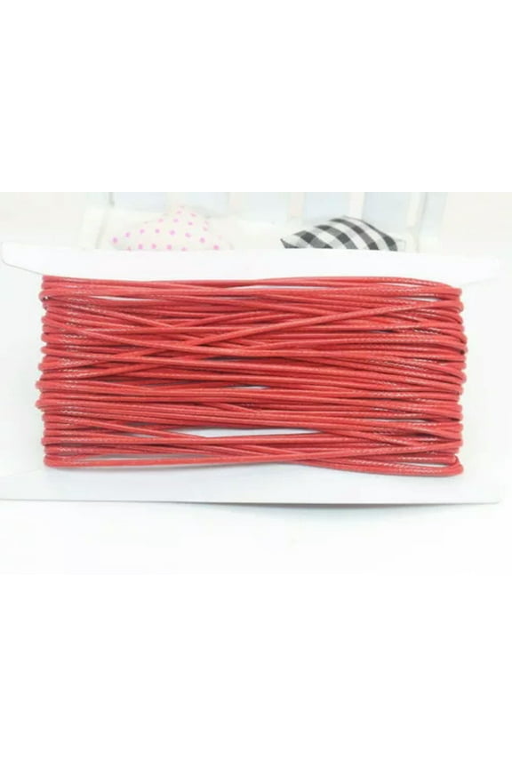 11 Yards Korean Waxed Cord String Thread Round 1.5mm for Bracelet Necklace Craft-3# Red