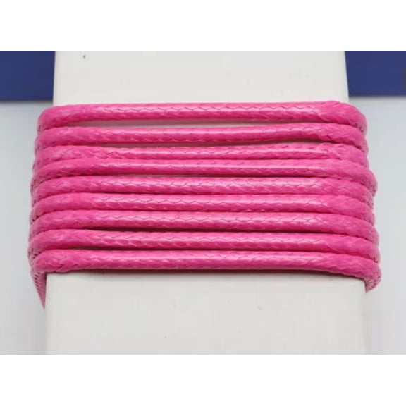 U8MO 11 Yards Korean Waxed Cord String Thread Round 2.5mm for Bracelet Necklace Craft-Bright Pink