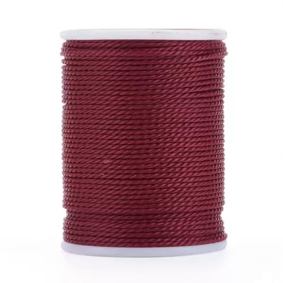 U8MO 11m/roll Round Waxed Polyester Twisted Cord Craft Braided Bracelets String 1mm-DarkRed
