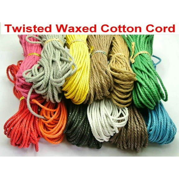 U8MO 120 Meter Waxed Twisted Cotton Cord Thread Line 2mm Macrame Rope String 12 Color