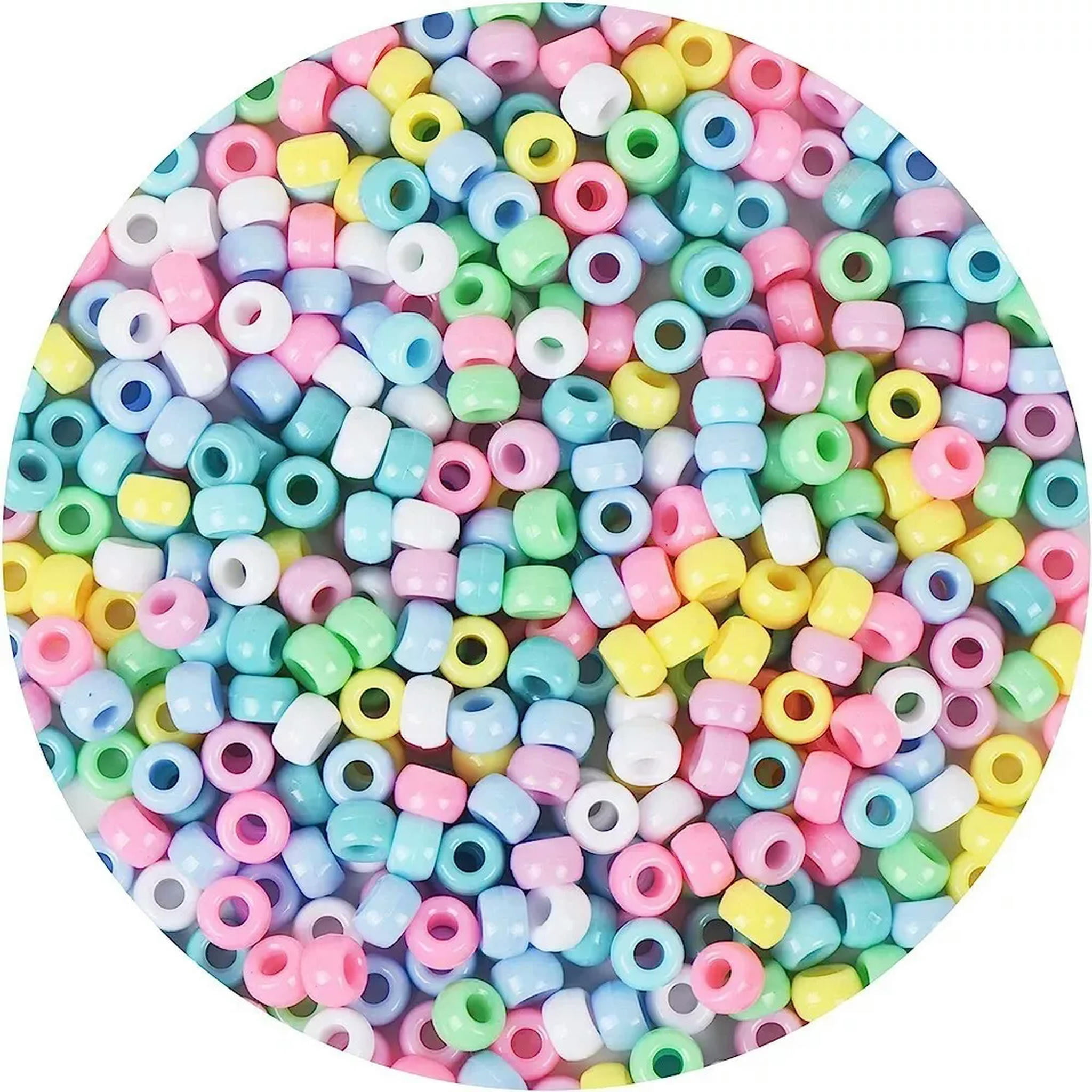 U8MO 1200 Pony Beads Acrylic Assorted Pastel BULK Lot Wholesale Jewelry Supplies Set