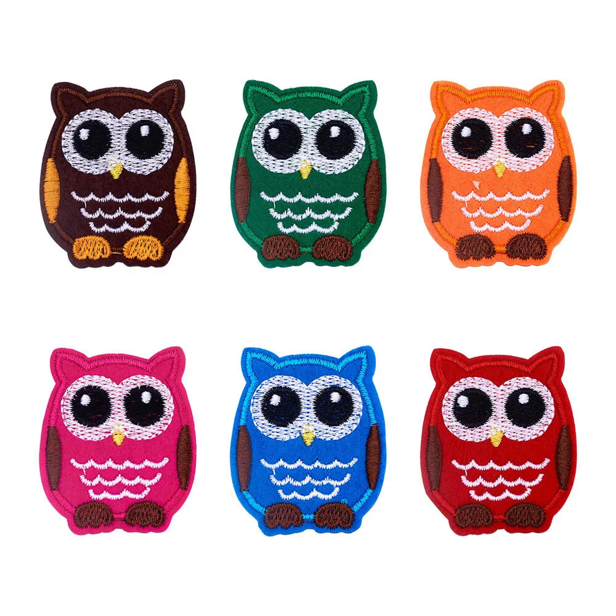 U8MO 120pc Computerized Embroidery Cloth Iron On/Sew On Patches Owl Appliques 53x42mm