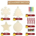 thumbnail image 1 of U8MO 124 Wood Christmas Ornament Blanks Pre-Drilled Holes Wood Burning Tags Set Bulk, 1 of 2