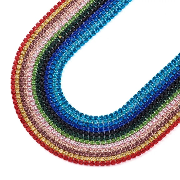 U8MO 12Yards Electrophoresis Brass Rhinestone Strass Rhinestone Cup Chains 3~3.2mm