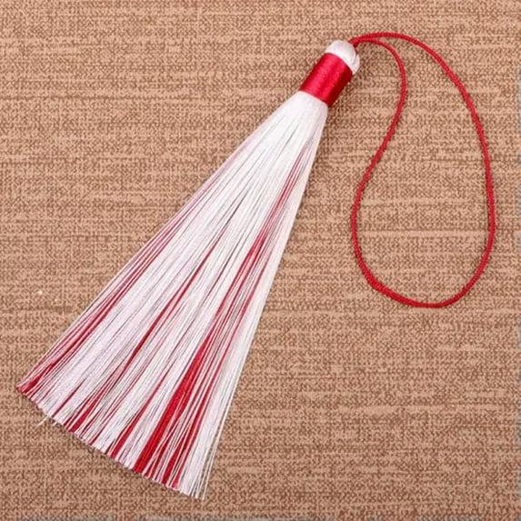 U8MO 12cm Exquisite two-tone Tassel Hanfu Hanging Pendant Fan Tassel Sachet Ornament-11# Wine red