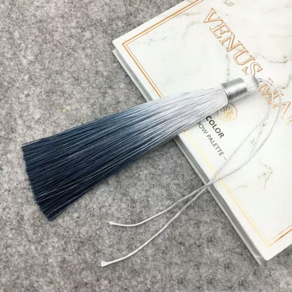 U8MO 12cm Space Dye Gradient Tassel Trim Key Chian Pendant Jewelry Making DIY-5# navy blue