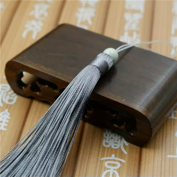 U8MO 12cm jade bead Tassel Trim Pendant Jewelry DIY Bookmark accessories 23 Colors-7# gray