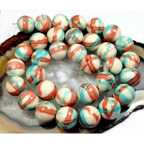 U8MO 12mm Red Blue Rain Stone Round Loose Beads 16"