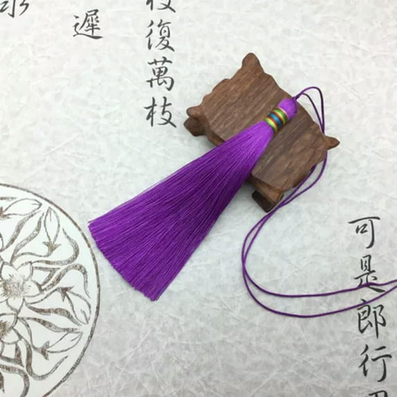 U8MO 13cm Tassel Trim Pendant Jewelry Making DIY Handcrafted Chinese Knot Accessories-Red purple