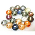 thumbnail image 1 of U8MO 14mm Faceted Pretty AB Multi-color Crystal Quartz Coin Loose Beads 12pcs, 1 of 1