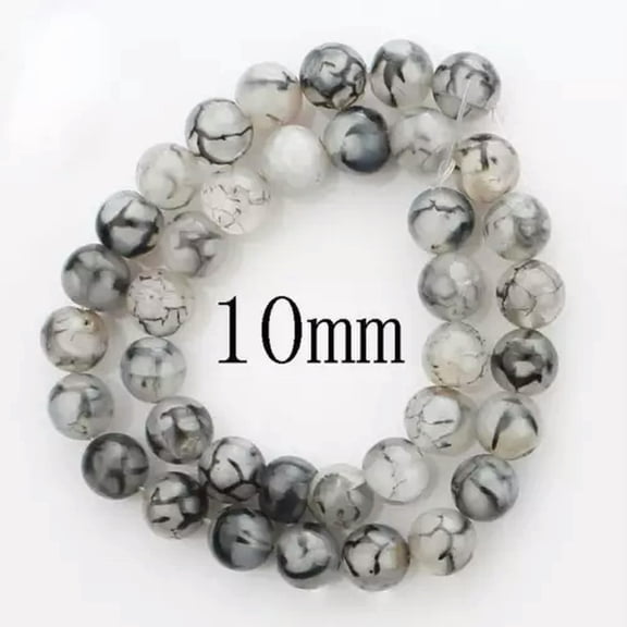 U8MO 15" Strand Natural Clear Lace Agate Stone Gemstone Beads 4mm 6mm 8mm 10mm 12mm-10mm