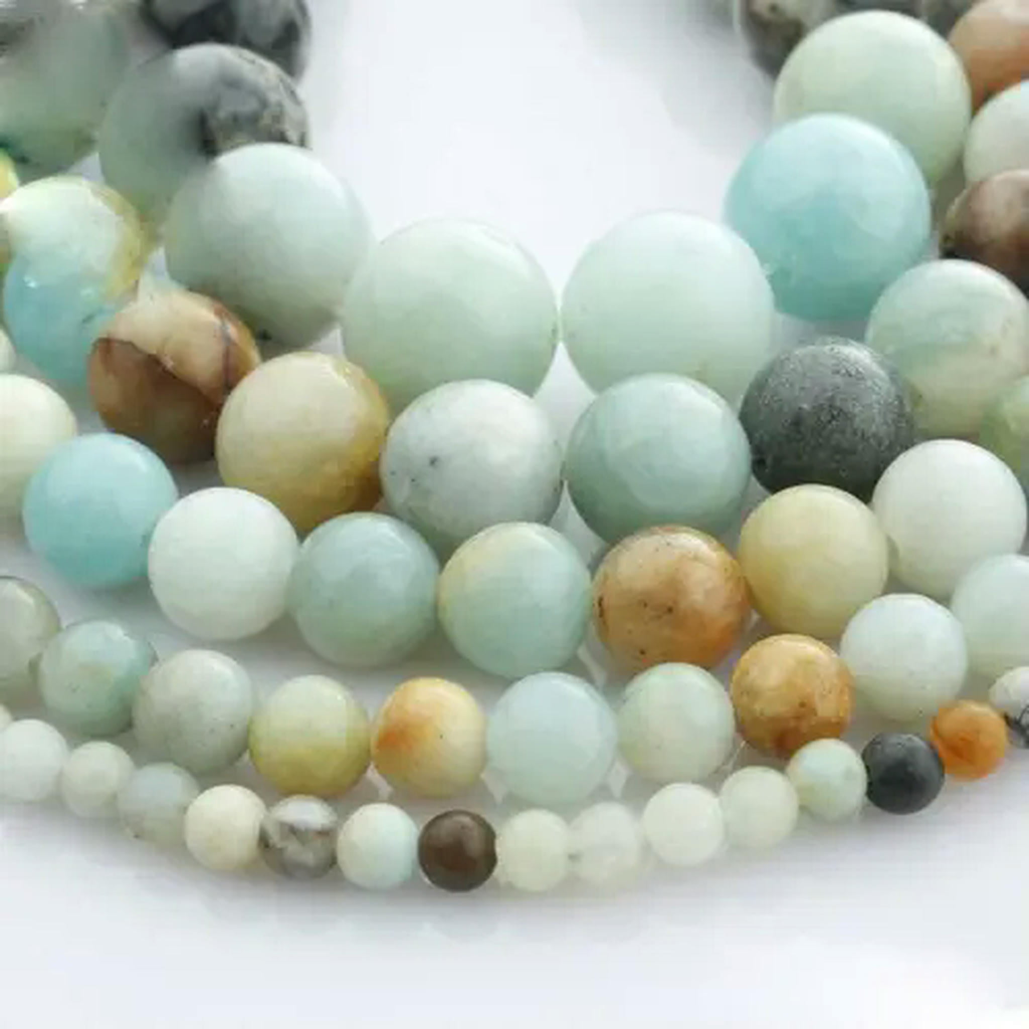 U8MO 15" Strand Natural Stone Rock Gemstone Round Beads 4mm 6mm 8mm 10mm 12mm-Amazonite-10mm
