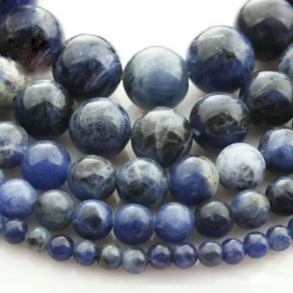 U8MO 15" Strand Natural Stone Rock Gemstone Round Beads 4mm 6mm 8mm 10mm 12mm-Blue-veins stone-12mm
