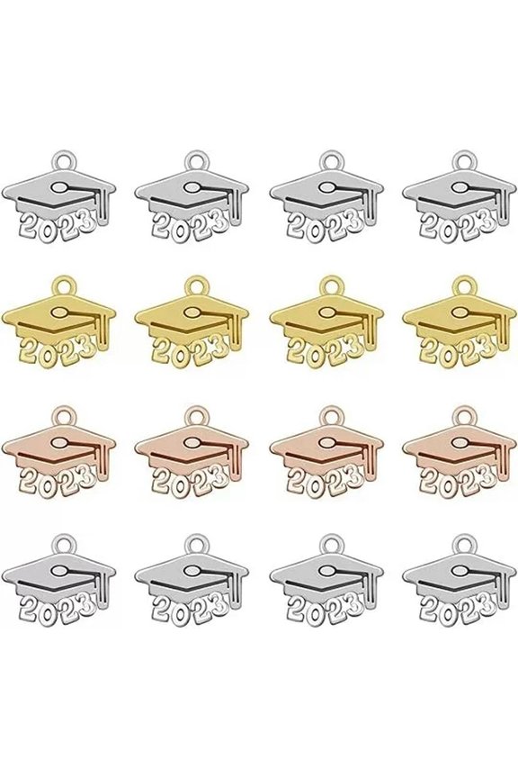 150 Number Charms 2024 Pendants Silver Rose Gold Graduation Year Bulk