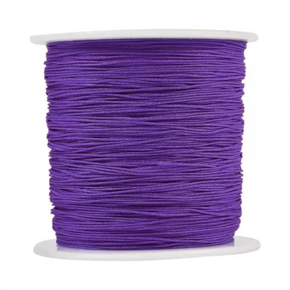 U8MO 150yards/roll Braided Nylon Knotting Thread Crafting Cord Beading String 0.5mm-DarkViolet