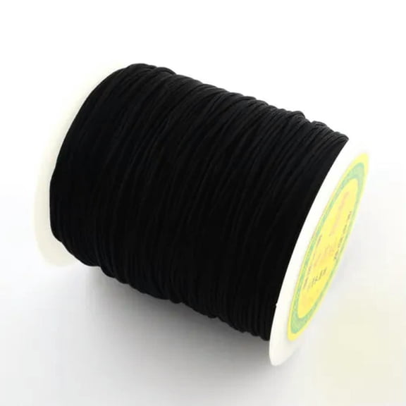 U8MO 153yds/Roll Strong Nylon Threads Round Beading Cords Wrapping String Spool 1mm-Black