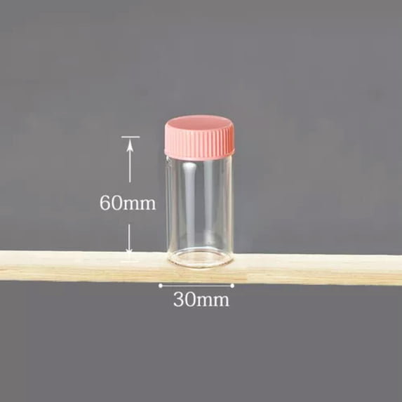 U8MO 15ml ~ 60ml Cork Stopper Glass Vial Jars Test Tube Bottle Crafts Diameter 30 mm-12# 25ml Plastic (pink/black/w...