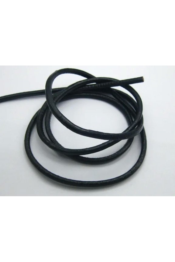 16.4 Feet Black Round Real Genuine Leather Cord 4mm Jewelry Bracelet String