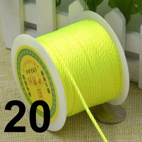 U8MO 16.4 Feets 3mm Nylon String Chinese Satin Silk Braided Cord Love Binding Rope-20# Neon Yellow
