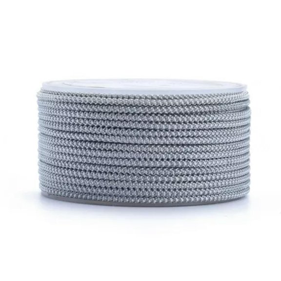 U8MO 16.4 yards/Roll 2mm Polyester Braided Cord Jewelry Beading Threads Twist String-Gainsboro