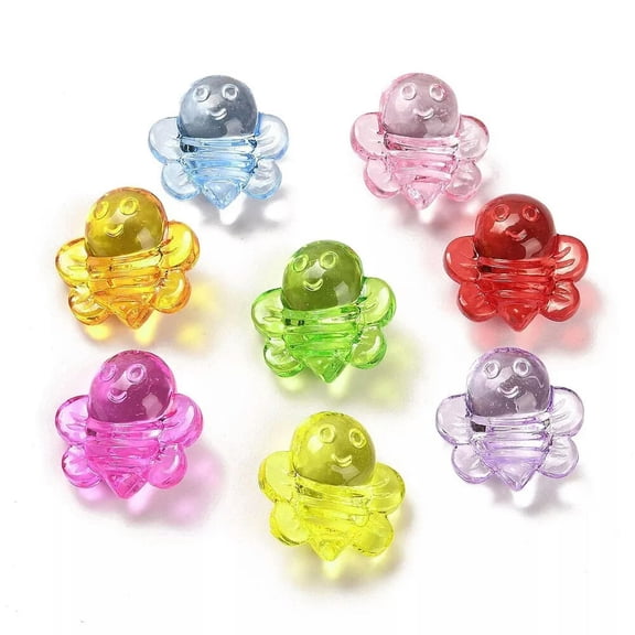 U8MO 160x Acrylic Bee Loose Spacer Beads for DIY Jewelry Craft Making Accessories