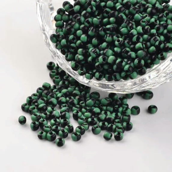 U8MO 1666pc 8/0 Opaque Seep Glass Round Tiny Beads Smooth Loose Spacer Craft 2.5~3mm-MediumSeaGreen
