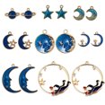 thumbnail image 1 of U8MO 16x Enamel Moon Star Blue Charms Pendant for Earrings Jewelry Making DIY Crafts, 1 of 6