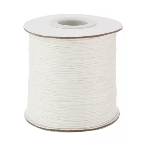 U8MO 185yards Waxed Polyester Beading Cord Jewelry Thread Craft String Spool 0.5mm-Creamy White