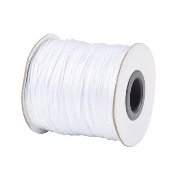 U8MO 185yards Waxed Polyester Beading Cord Jewelry Thread Craft String Spool 0.5mm-White