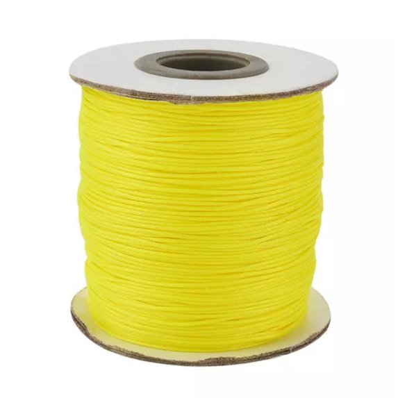 U8MO 185yards Waxed Polyester Beading Cord Jewelry Thread Craft String Spool 0.5mm-Yellow-2