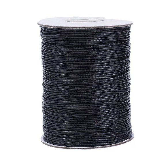 U8MO 185yards/roll Black 1mm Korean Waxed Polyester Cords Jewelry Craft Thread String