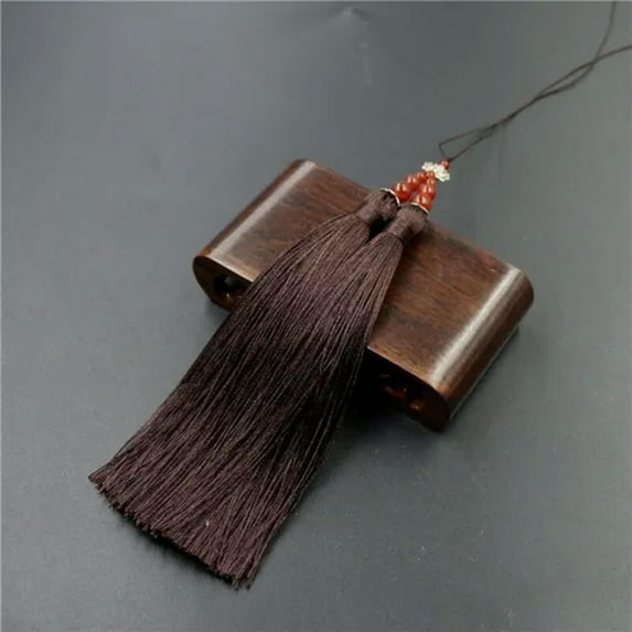 U8MO 18cm Double Tassel Trim Pendant Jewelry Making DIY Handcrafted Accessories-Coffee