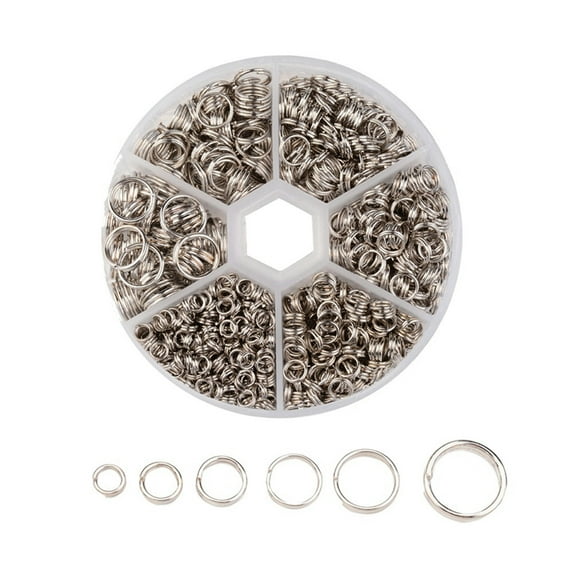 U8MO 1Box Iron Split Rings Double Loop Jump Ring Key Clasp Findings 4~10mm Pick Color-Platinum