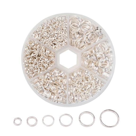 U8MO 1Box Iron Split Rings Double Loop Jump Ring Key Clasp Findings 4~10mm Pick Color-Silver