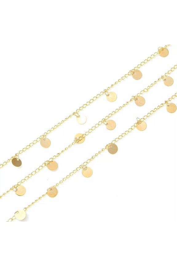 1M Handmade Brass Curb Chains Real Gold Plated for Jewelry Making DIY Crafts