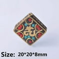 thumbnail image 1 of U8MO 1PC Charms Turquoise Tibetan Nepalese Brass Beads Lapis Tribal Boho Spacer Beads-47#, 1 of 9