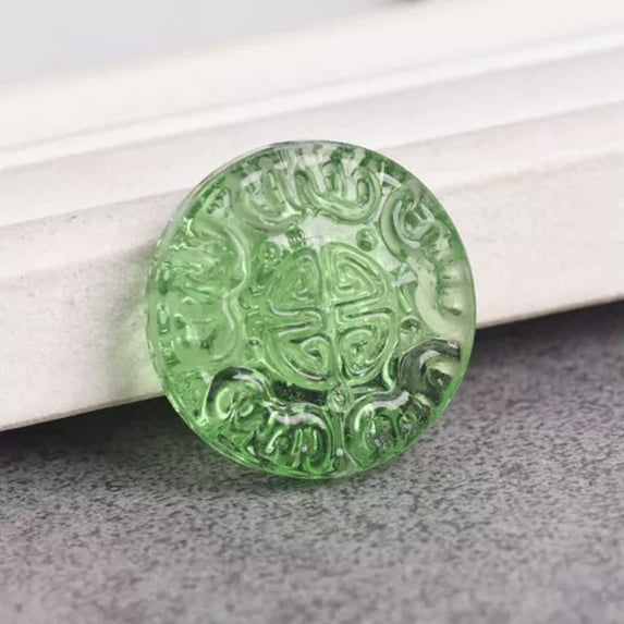 U8MO 1pcs 26mm Flat Round Handmade Lampwork Glass Crystal Loose Beads Jewelry Making-Light Green