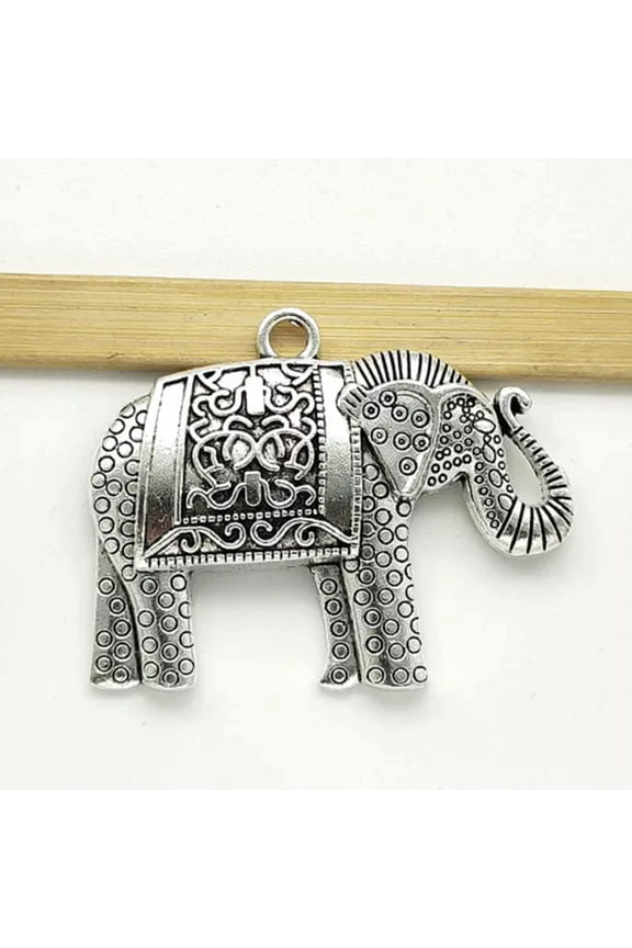 2/10pcs Elephant Antique Silver Large Charms Pendants for Jewelry Making 39*48mm-10pcs