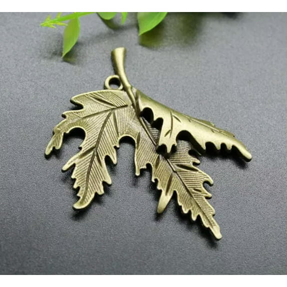 U8MO 2~30pcs Jewelry Making Finding DIY Big Maple Leaf Alloy Charm Pendant 54x44mm-bronze-30pcs