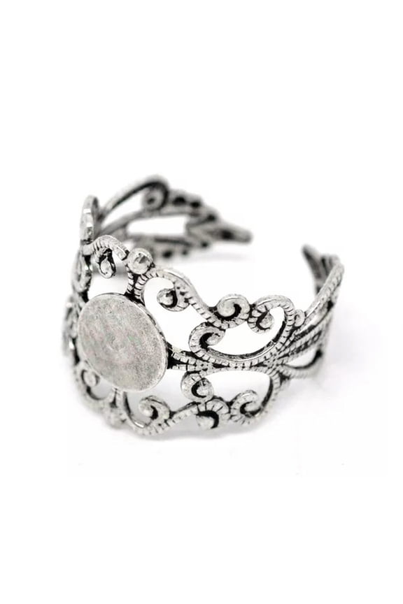 2 Ring Blanks Blank Rings Silver Ring Blanks Adjustable Rings Filigree Rings