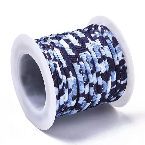 U8MO 2 Roll 5mm Flat Polyester Elastic Cords Braided Webbing Garment Sewing String