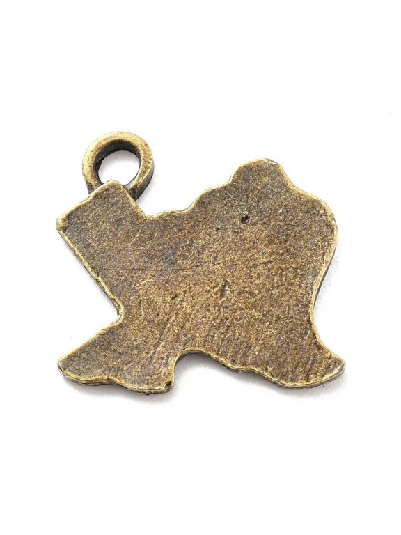 2 Texas Charms State of Texas Stamping Blank Pendants Lone Star State Bronze