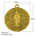 thumbnail image 1 of U8MO 2 Virgin Mary Charms Antiqued Gold Lady of Guadalupe Medallion Pendants 28mm, 1 of 1