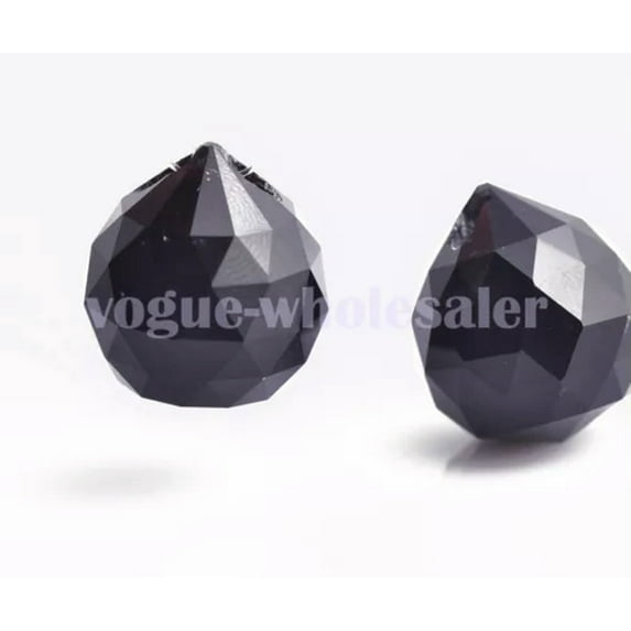 U8MO 20/30/40mm Crystal Glass Ball Prism Chandelier Wedding Decor Teardrop Pendant-Black/20mm